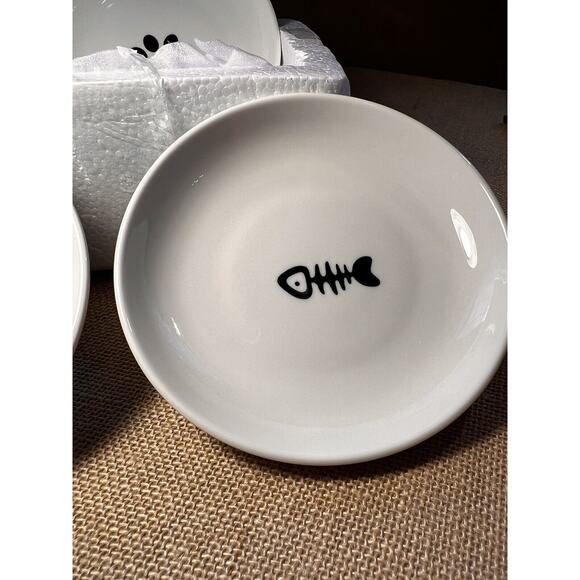 Cat Kitten Pet Food Water Feeding Bowls w/ Rubber Bottoms--Set of 3--Brand New - Picture 4 of 10